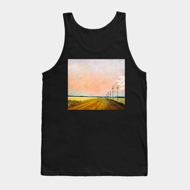 Digital Pop Art Modern and Simple Landscape Print Tank Top by SodaArtStudio